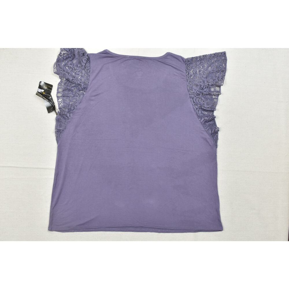 Torrid Disney Princess Belle Break The Spell Purple Flutter Lace Sleeve Top 4 4X - Picture 8 of 8